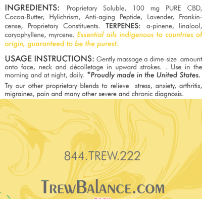 Trew Derm Pure CBD Salve 2 oz - Anti-Aging - Image 2